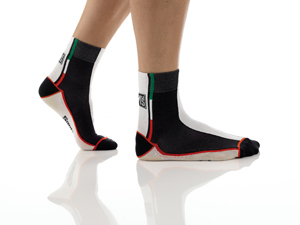 Santini, a leading Bergamo, Italy based producer of technical cycling sportswear, has launched a new exclusive range of socks called Mirai which are produced with Filature Miroglio's Newlife eco-high tech yarns.