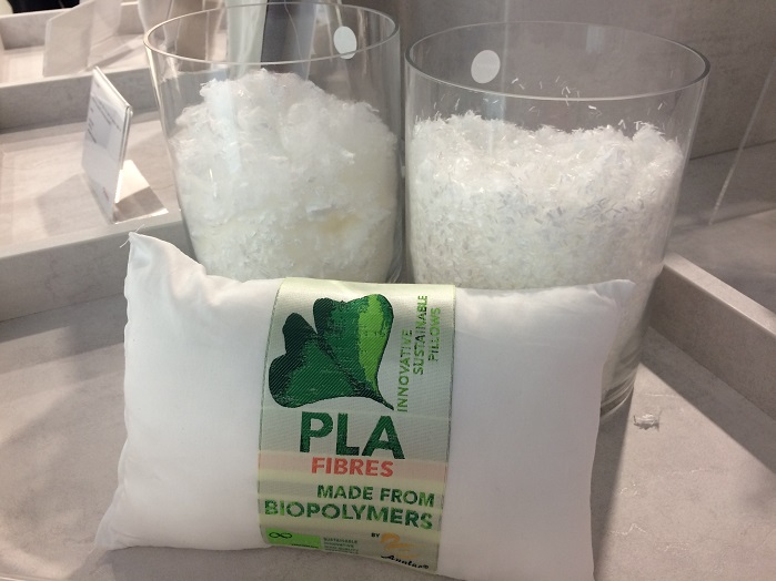 Pillow made with PLA fibres from biopolymers by Trevira. © Innovation in Textiles