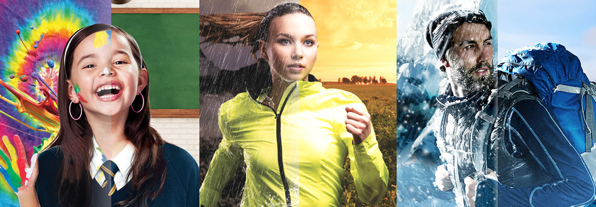 High IQ Repel is designed to help mills, brands and retailers meet global demand for eco-friendly apparel with rain and stain protection. © Huntsman Textile Effects 