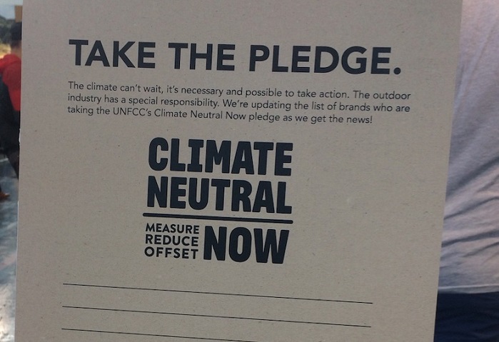 Icebug’s commitment to the Climate Neutral pledge at OutDoor by ISPO 2019. © Anne Prahl