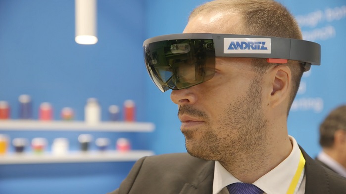 The METRIS programme of Andritz Nonwovens involves a range of new aids for nonwovens production, involving automation, augmented reality (AR) and more. © ITMA 2019