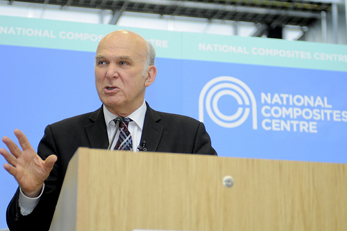 The Rt Hon Dr Vince Cable MP, UK Secretary of State for the Department of Business, Innovation and Skills, who formally opened the National Composites Centre (NCC) in Bristol today.