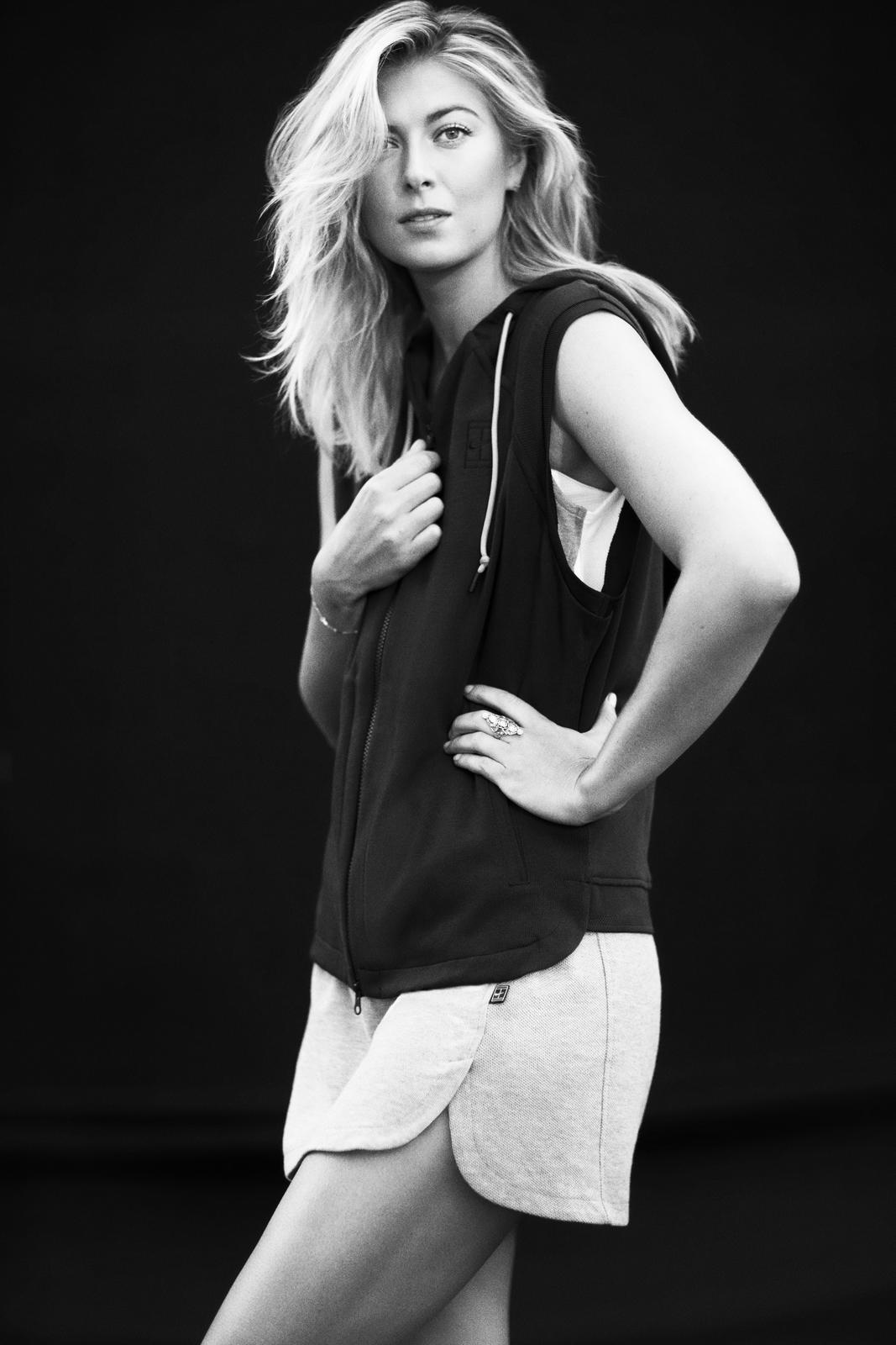 Maria Sharapova is equipped for post-match activity in the NikeCourt Vest and NikeCourt Tee Dress. © Nike 
