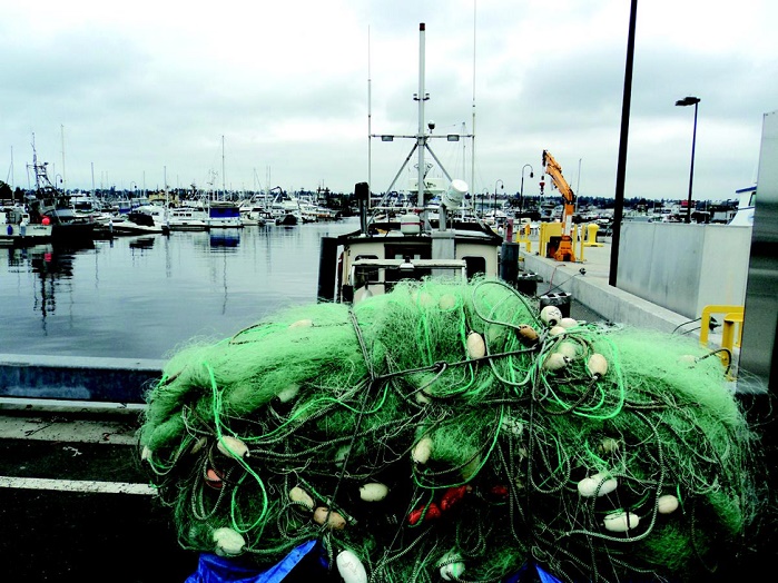 One of the sources of waste is fishing nets, especially the ones coming from the fish farming industry. © Aquafil