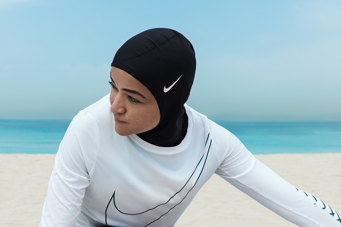 Nike Pro Hijab is made from stretchy and breathable polyester fabric. © Nike 