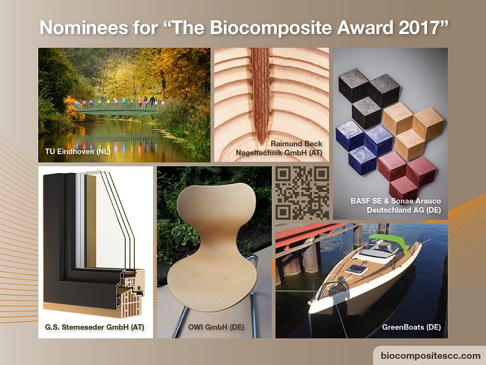 Nominees for The Biocomposite Award 2017. © BCC