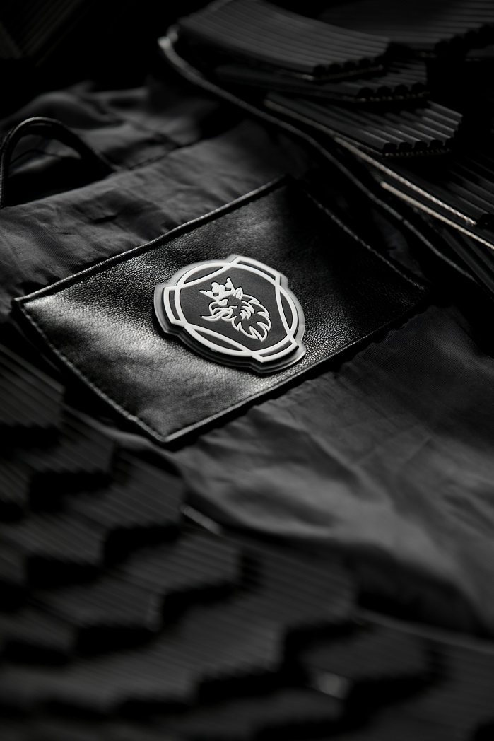 The Griffin Jacket is inspired by the Scania Griffin symbol and created from 200 metres of reinforced fan belts from Scania. © Scania 