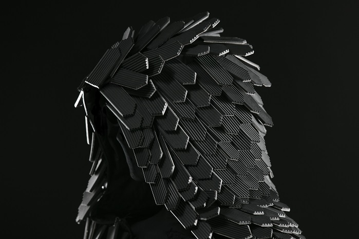 The Griffin Jacket has been cut into 800 feather-like shapes and stitched together. © Scania