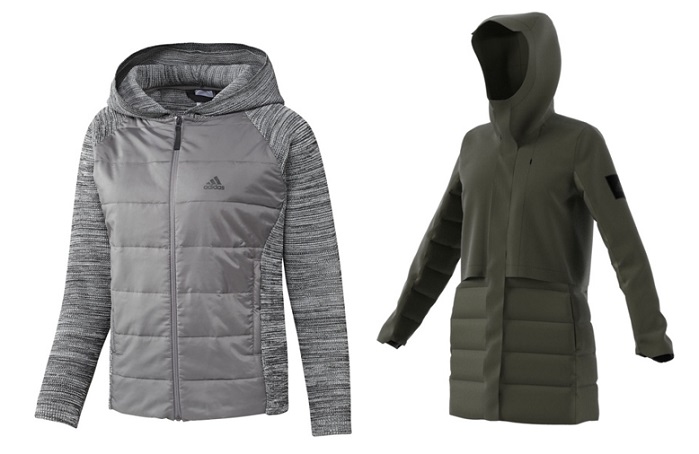 Hybrid Hoodie Women’s, and Climawarm Jacket Women’s. © adidas