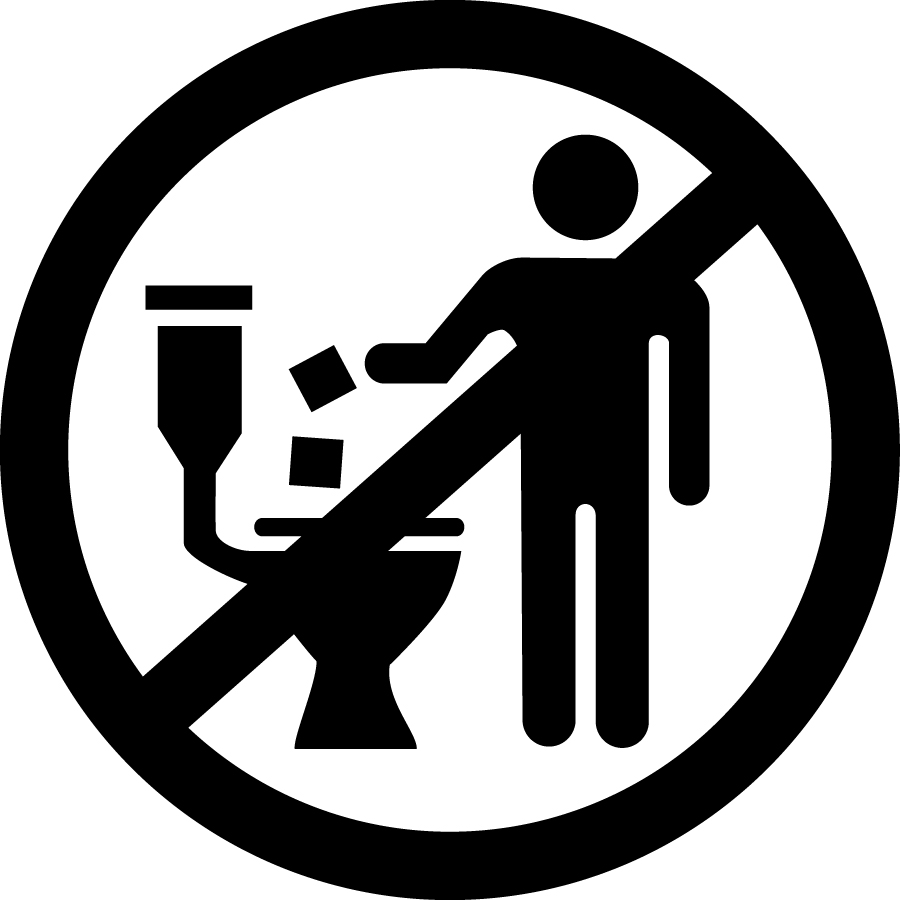 Do Not Flush symbol. © EDANA/INDA 