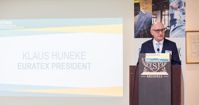 Euratex President Klaus Huneke opens the General Assembly. © Euratex