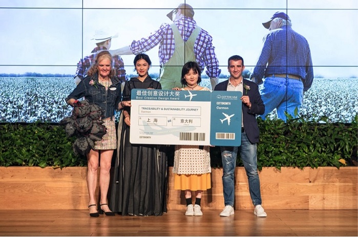 Garmon Chemicals awarded Jingtian Wang as the best student with the most promising design proposal in the fashion Contest. © Garmon Chemicals