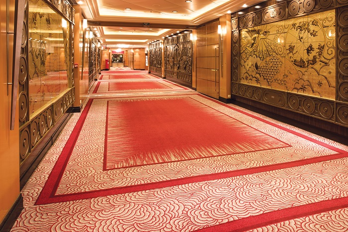 Carpet on deck of Queen Mary cruiser. © Mahlo