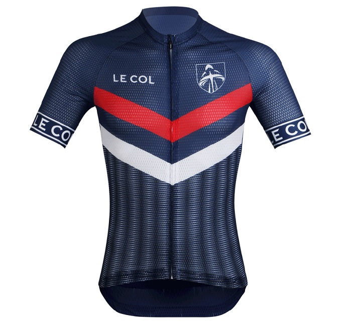Â£1 of every purchase of the jersey from official retailer Aqua Blue Sport will go to Breast Cancer Care charity. © Le Col