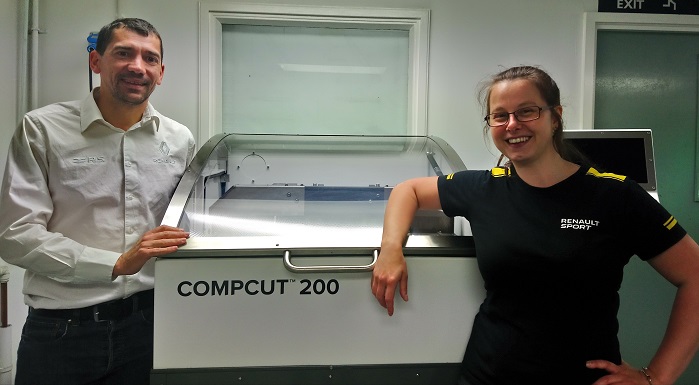 Jerome Lafarge, Head of Materials Sciences, and Maria Brooks, Senior Materials Laboratory Technician, Renault Sport Racing. © Sharp and Tappin