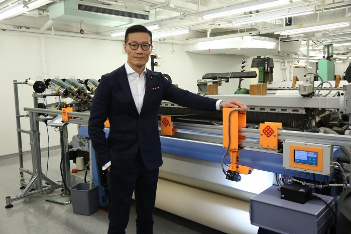 Prof Wong’s team integrates Artificial Intelligence, Big Data, Deep Learning and Machine-vision technologies in WiseEye, which enhances the automation of quality control in textiles manufacturing. © PolyU