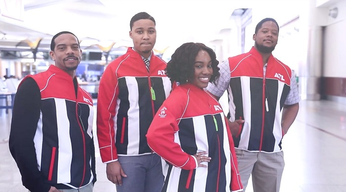 ATL Airport Staff members wearing sustainable uniforms. © Unifi/ATL