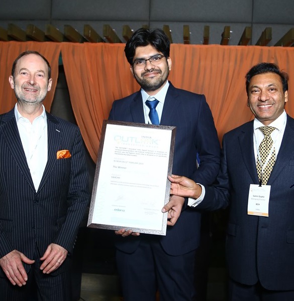 The Outlook India Innovation Award was attributed by delegates’ votes to Saral Design Solutions. © EDANA 