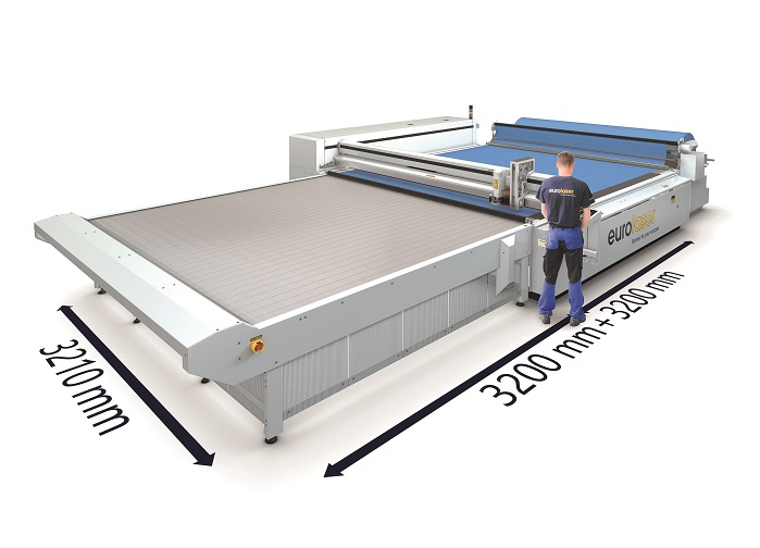 Textile cutting in large format with the 3XL-3200 Conveyor from eurolaser. © eurolaser