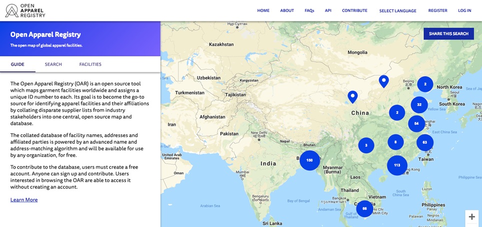 The collated database of facility names, addresses and affiliated parties is powered by an advanced name and address-matching algorithm. © OAR 