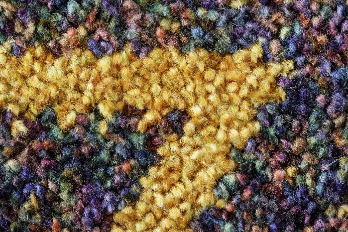 Superba space-dyed carpet with bicolour print. © Superba