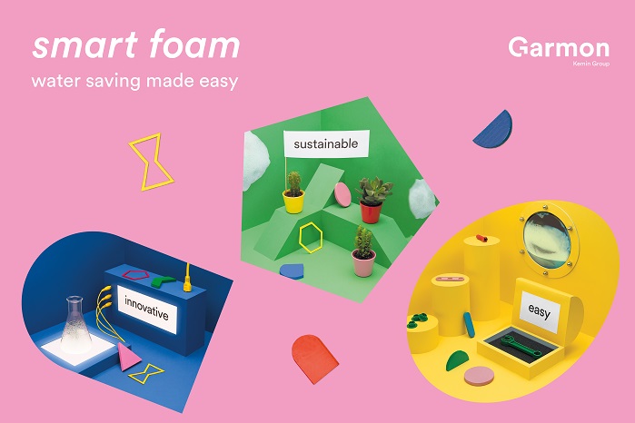 smart foam is up to three times faster to load chemicals in the washing machine. © Garmon