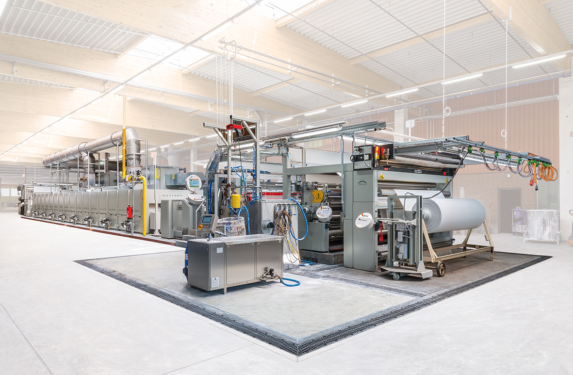 A typical integrated Monforts coating line is automated from the inlet feed to the winder. 