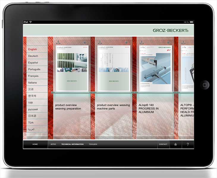 Groz-Beckert has launched an iPad app called myGrozBeckert for weaving, knitting, felting, tufting and sewing, which it says will keep textile manufacturers up to date on the company’s product range and provide them with a set of useful conversion and calculation tools.
