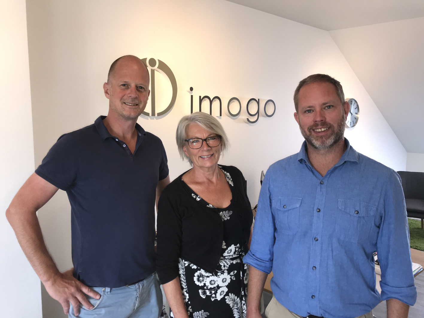 The imogo team (left to right): Per Stenflo, textile process specialist Ellinor Niit and CEO Joacim Wellander.  imogo.