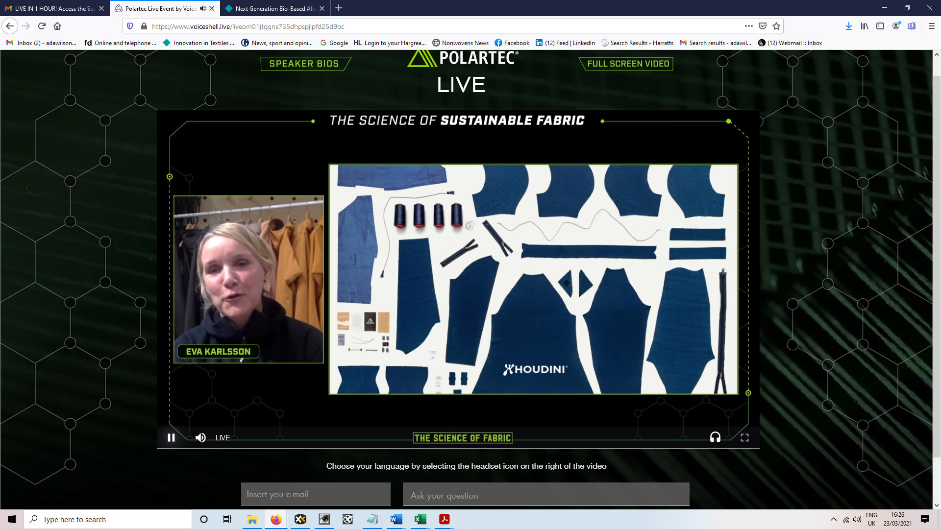 The science of sustainable fabric webinar. © Polartec