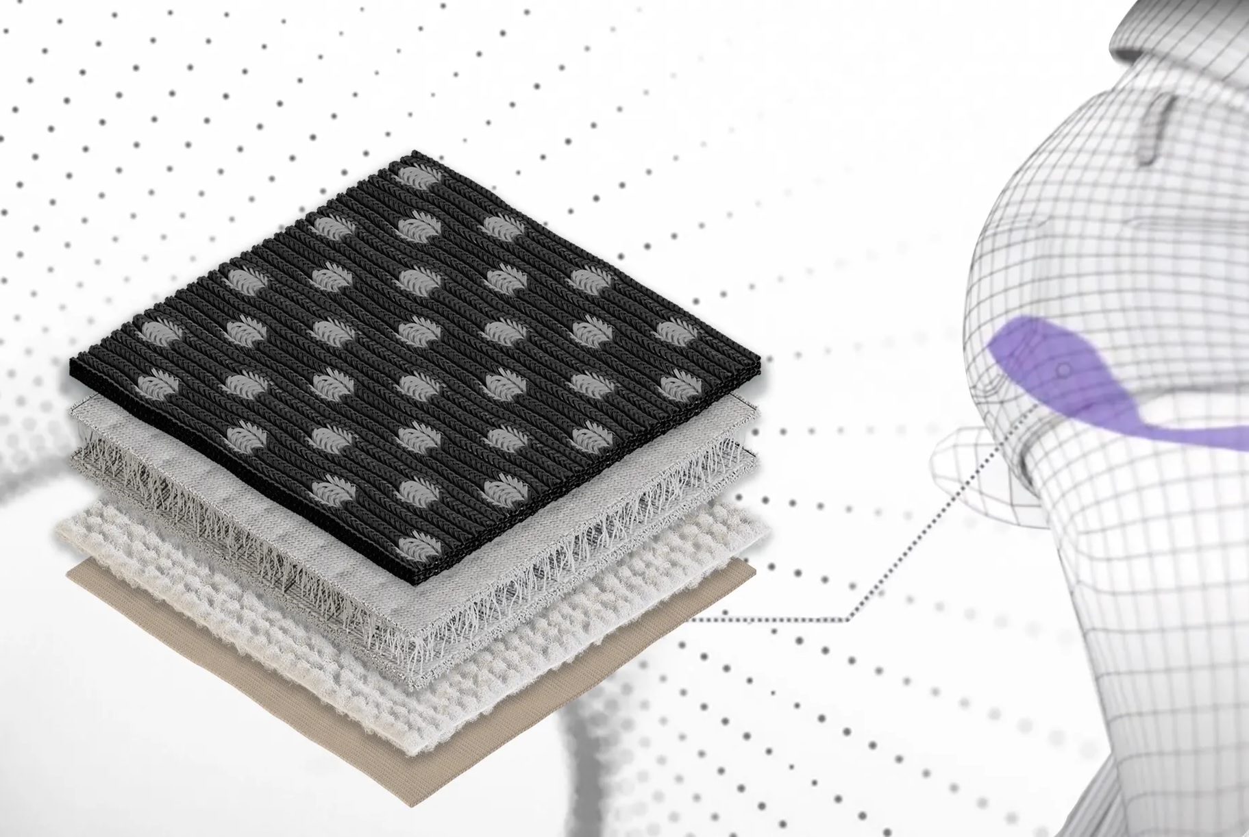 The four layer fabric construction. © Confitex