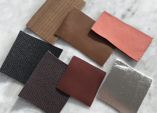 Pack of plant-based leather alternative materials available at LUXTRA. © LUXTRA