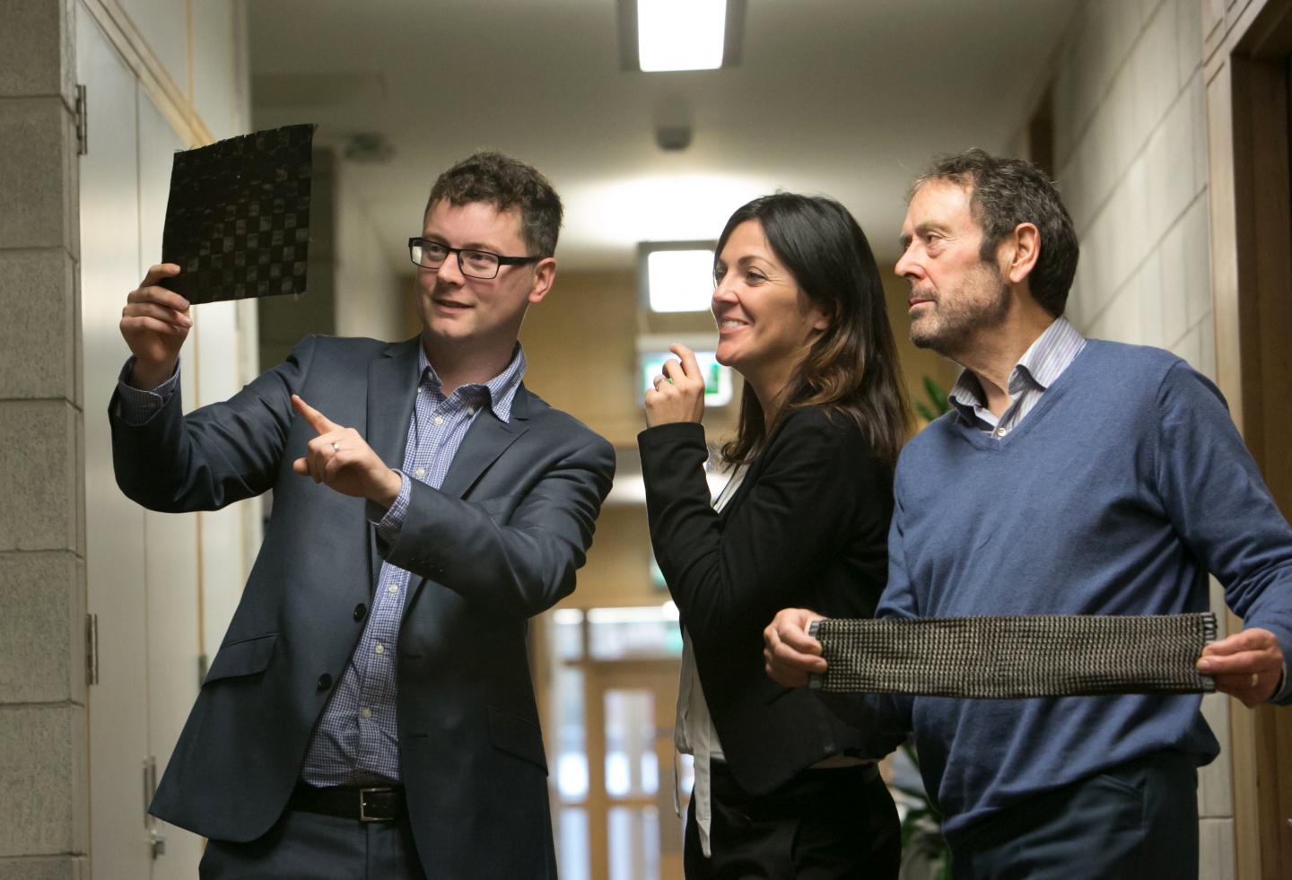 Researchers from across Europe, led by University of Limerick Senior Lecturer, Maurice Collins (left), have developed methods to produce carbon fibre from forestry by-products. © Brian Gavin, Press 22