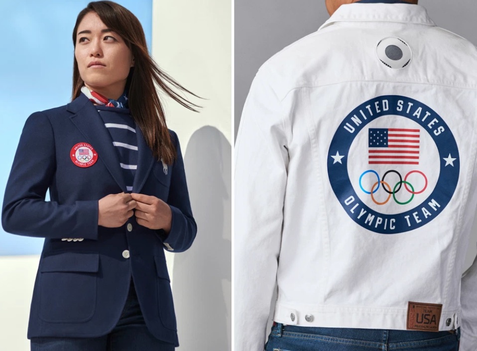 Ralph Lauren’s design for Team USA’s jackets to be worn during the Olympic Opening Ceremony Parade incorporate a self-regulating cooling device. © Ralph Lauren