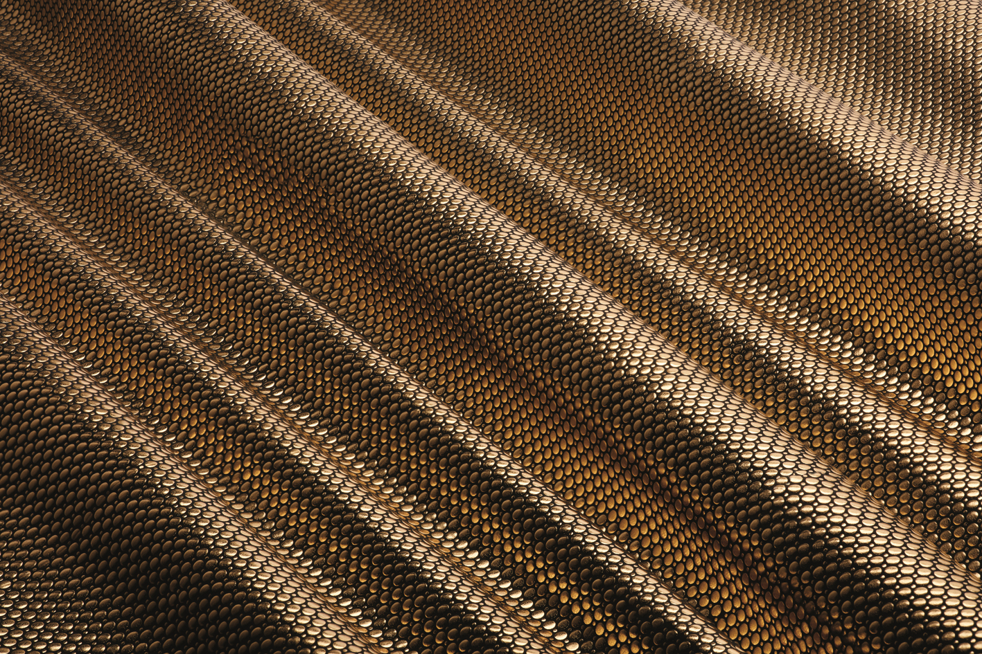Enhanced pattern of gold metallic dots reflects and retains natural body heat. © Columbia