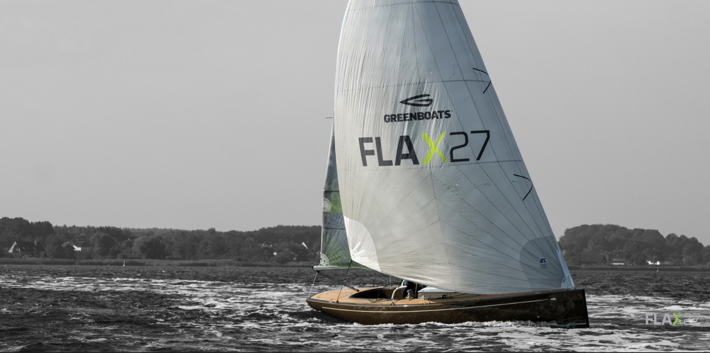 The FLAX27 Daysailer is constructed from 80% natural and/or recycled materials. © Greenboats