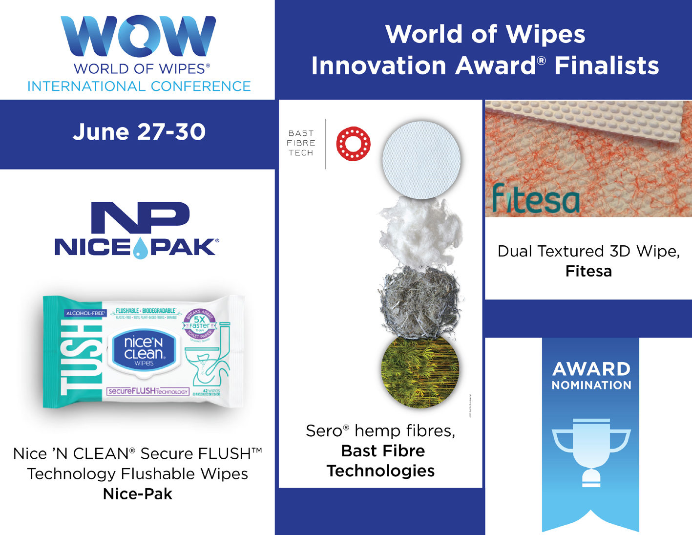 INDA World of Wipes innovation finalists