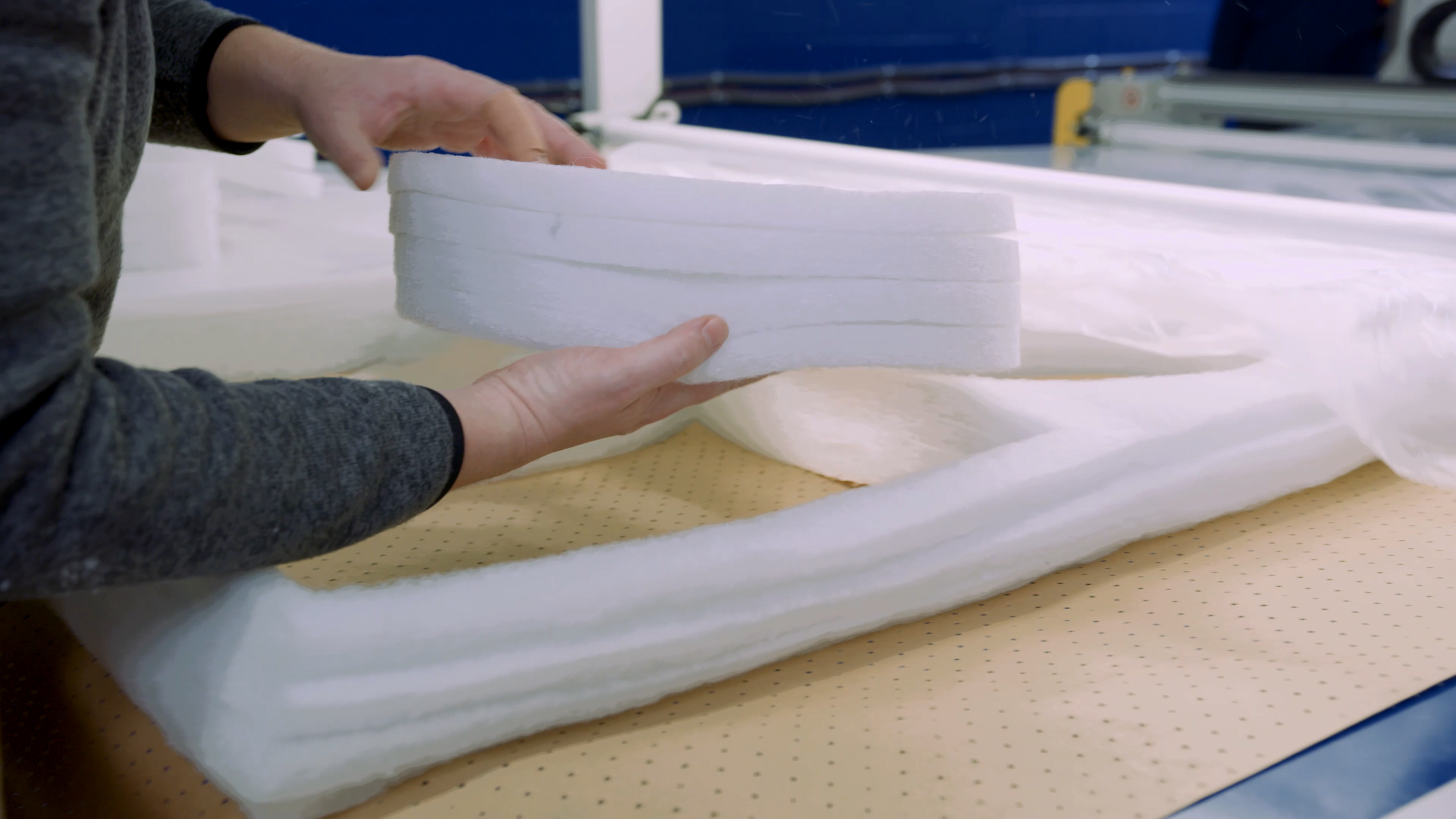 White foam stack cutting. © Eastman
