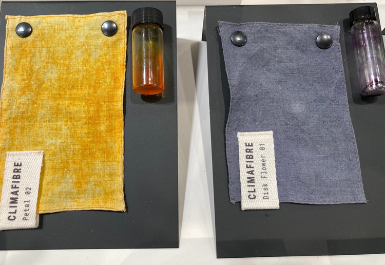 CLIMAFIBRE material samples at Future Fabrics Expo © Anne Prahl