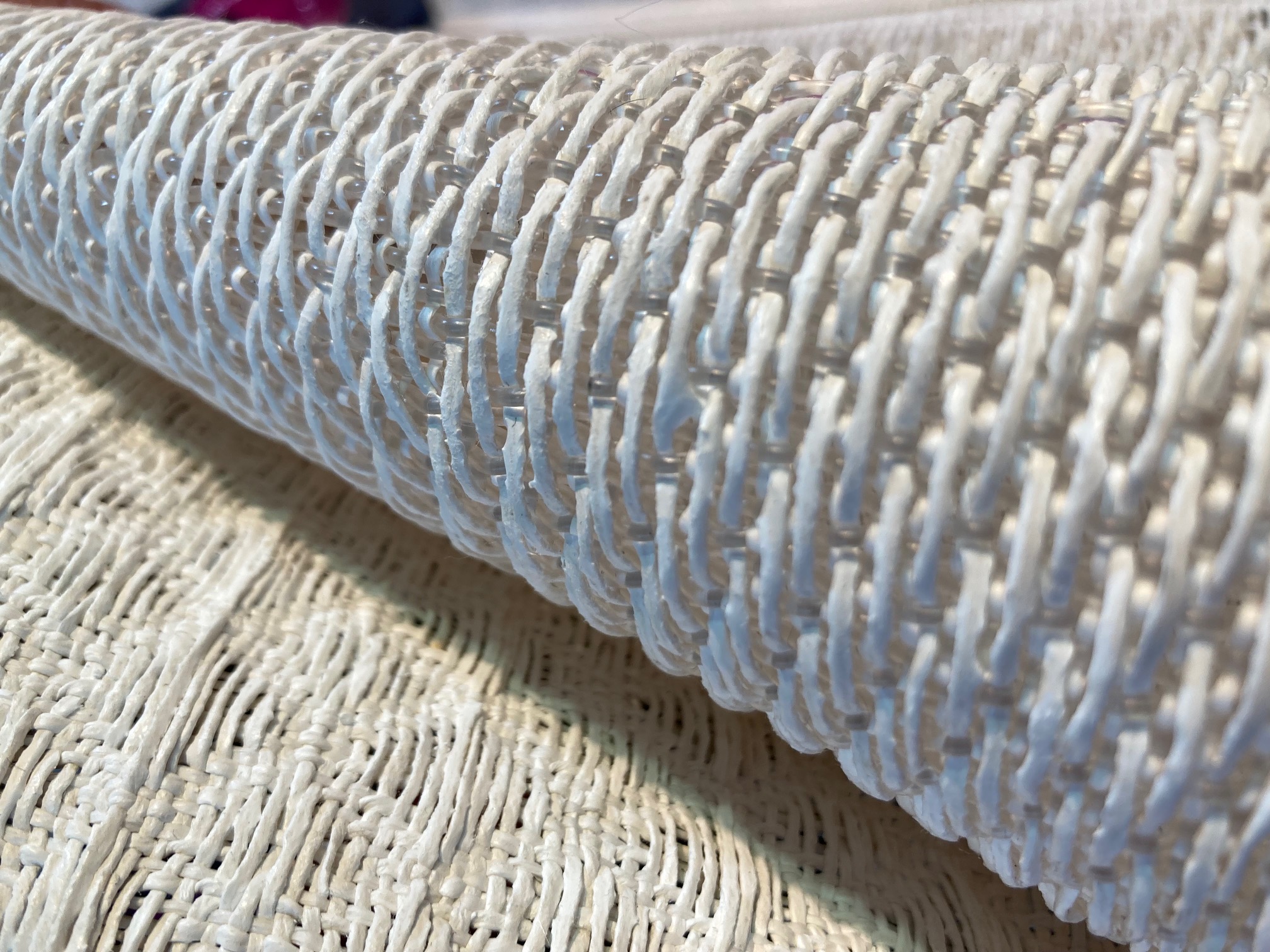 Woven fabric designs from Héléne Dashorst using PU-coated yarn. © Marie O’Mahony