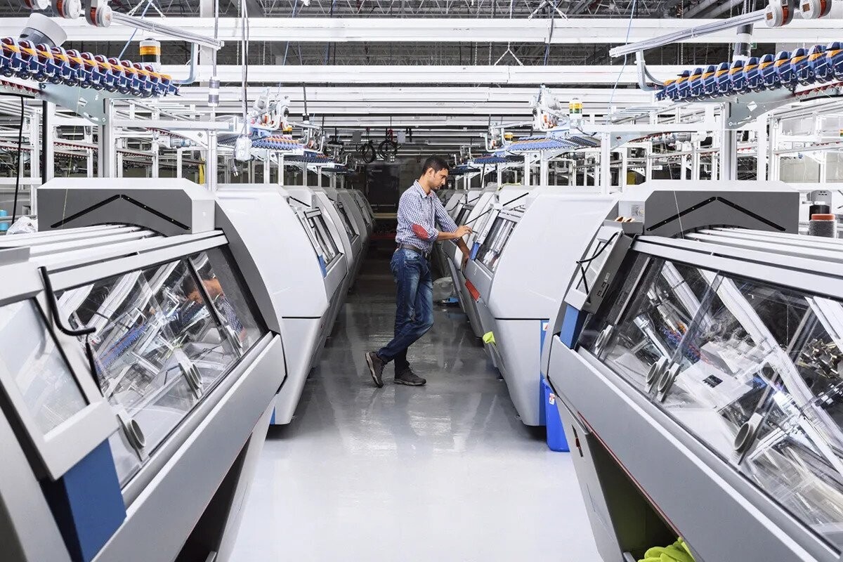 Stoll flat knitting machines at Myant’s Toronto facility. © Myant