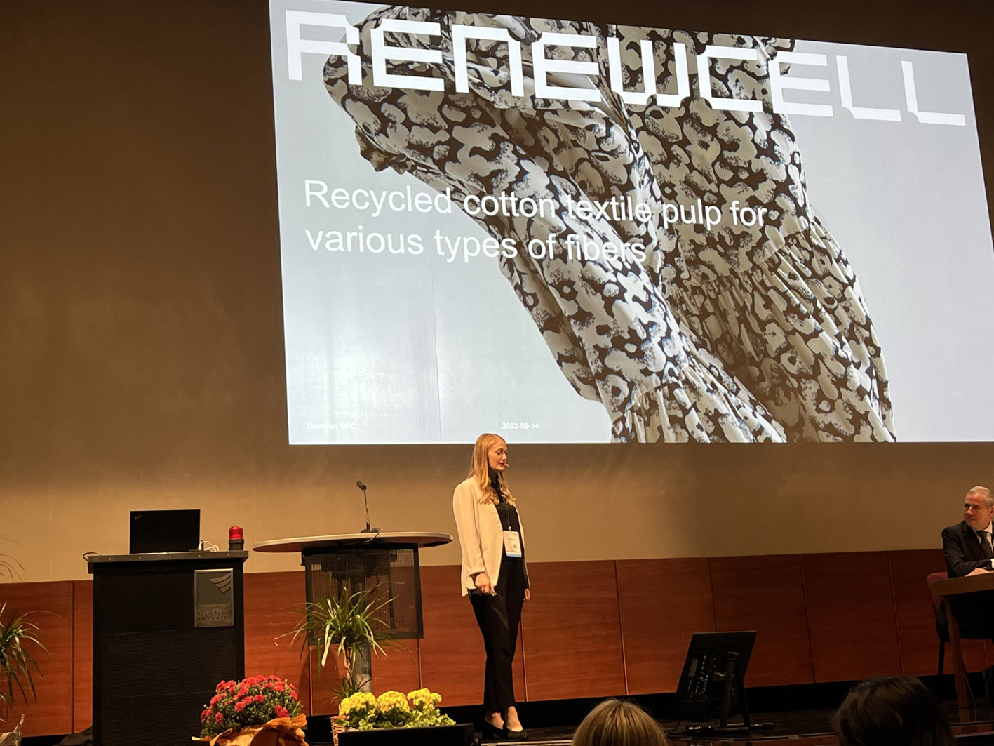 Renewcell’s Sara Ã–hman outlined her company’s rapid progress. © A. Wilson