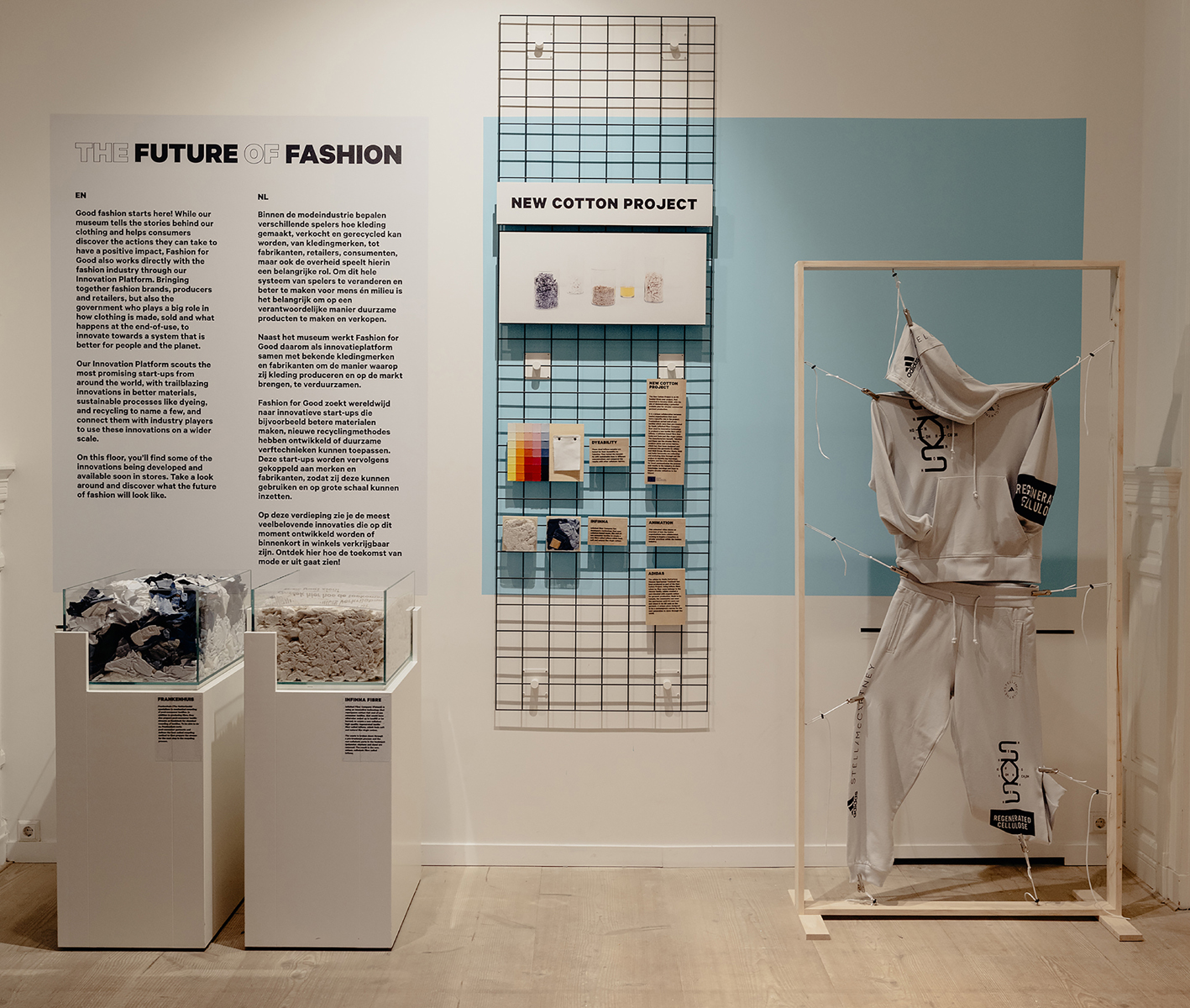 The new Amsterdam installation charts the processes and progress  of the consortium. © New Cotton Project