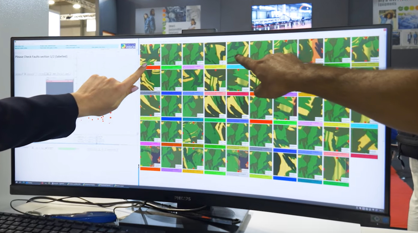 Using machine learning the vision system automatically trains new styles and Shelton’s AI platform is continuously updating to achieve high accuracy of real time defect naming and grading. © Shelton