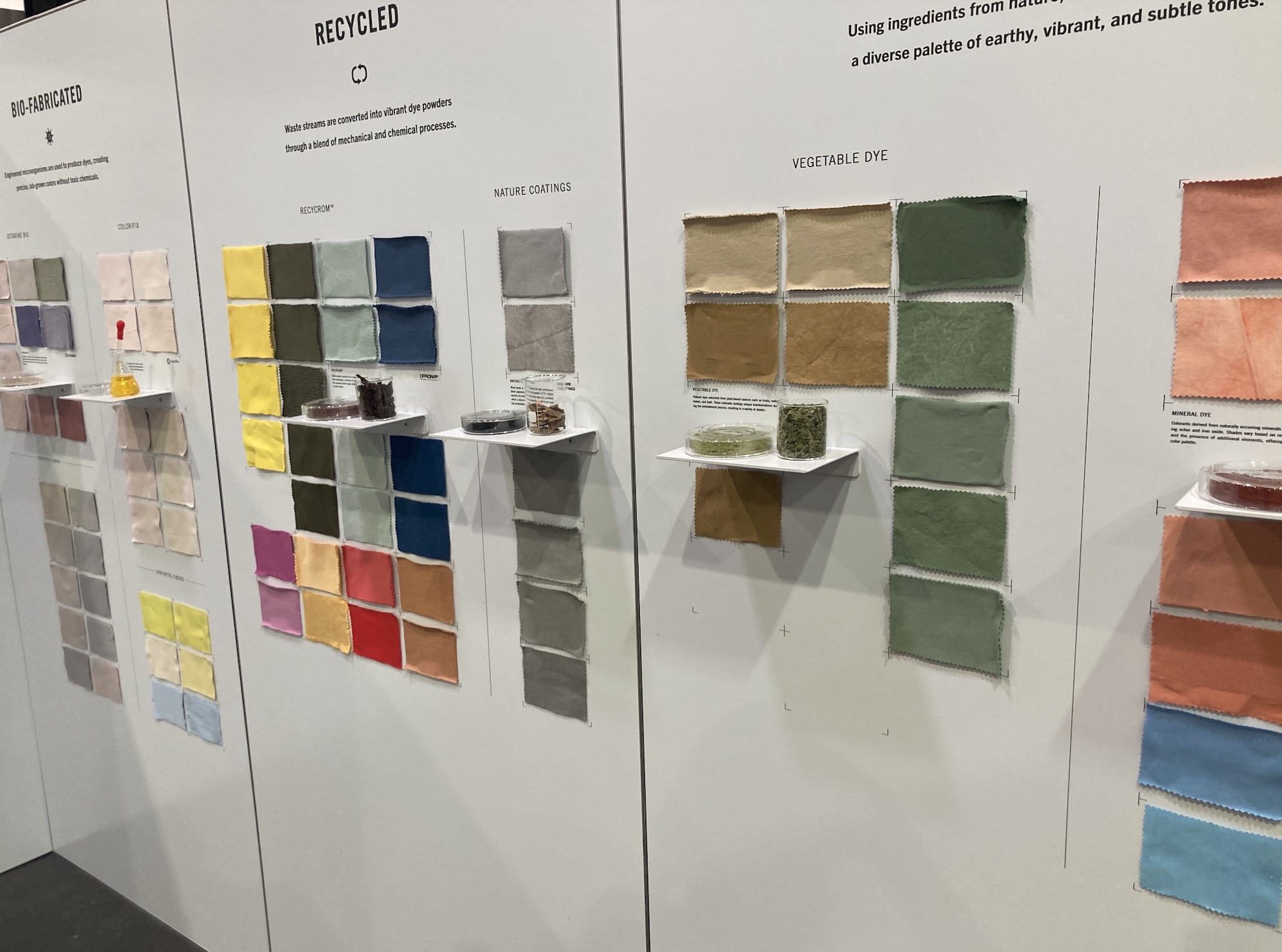Parley for the Oceans x Positive Materials ‘The future of colour’ display at Future Fabrics Expo 2025. © Anne Prahl
