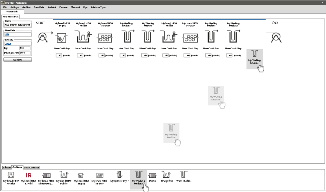 ‘Drag-and-drop’ feature in Clariant’s ONE WAY Calculator allowing to simulate and compare production processes. © Fong’s