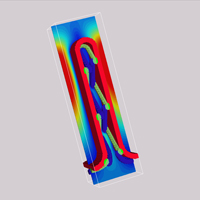 Simulation of the flow rate in a filter pleat with supporting structure