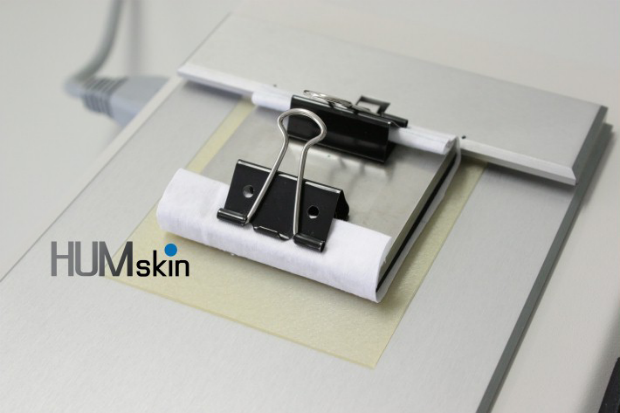 Friction measured on artificial skin (technical Skin Model/HUMskin) The measurements make it possible to determine the frictional resistance of textiles directly and in a uniform way on human skin. The 99Â°F business undershirt had the lowest frictional resistance (friction value) in this experiment. ©Hohenstein Institute