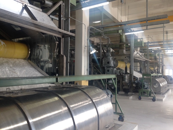 View of the three Sateri viscose lines equipped with RHL Nollap dewatering rolls. © Richard Hough