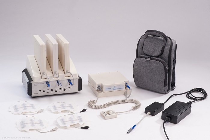 The NovoTTF-100A System is a portable, non-invasive medical device designed for continuous use by patients. © Novocure 